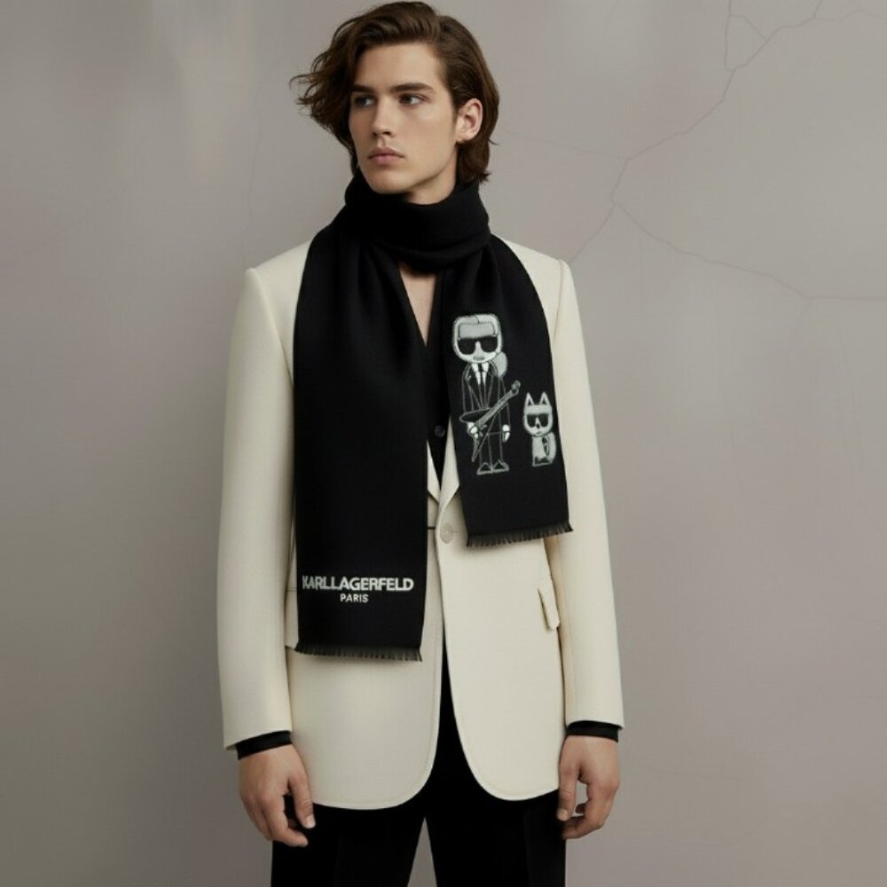 Authentic Karl Lagerfeld Paris Reversible Scarf NWT (Unisex)